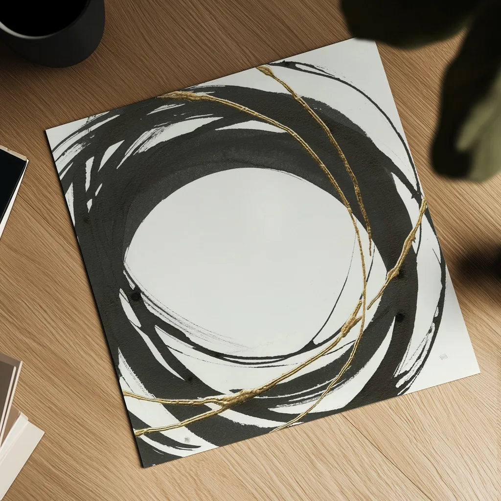 Gilded Enso III by Chris Paschke. Shown as a detailed flat fine art print, highlighting archival giclee quality. Available as an archival giclee rolled canvas, fine art paper, or poster print. SKU 34703a.