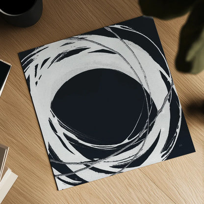 Gilded Enso III BW by Chris Paschke. Shown as a detailed flat fine art print, highlighting archival giclee quality. Available as an archival giclee rolled canvas, fine art paper, or poster print. SKU 54818a.