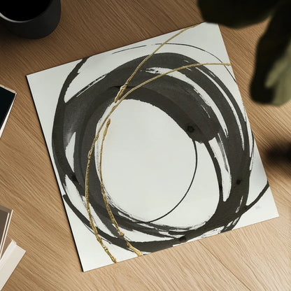 Gilded Enso IV by Chris Paschke. Shown as a detailed flat fine art print, highlighting archival giclee quality. Available as an archival giclee rolled canvas, fine art paper, or poster print. SKU 34704a.