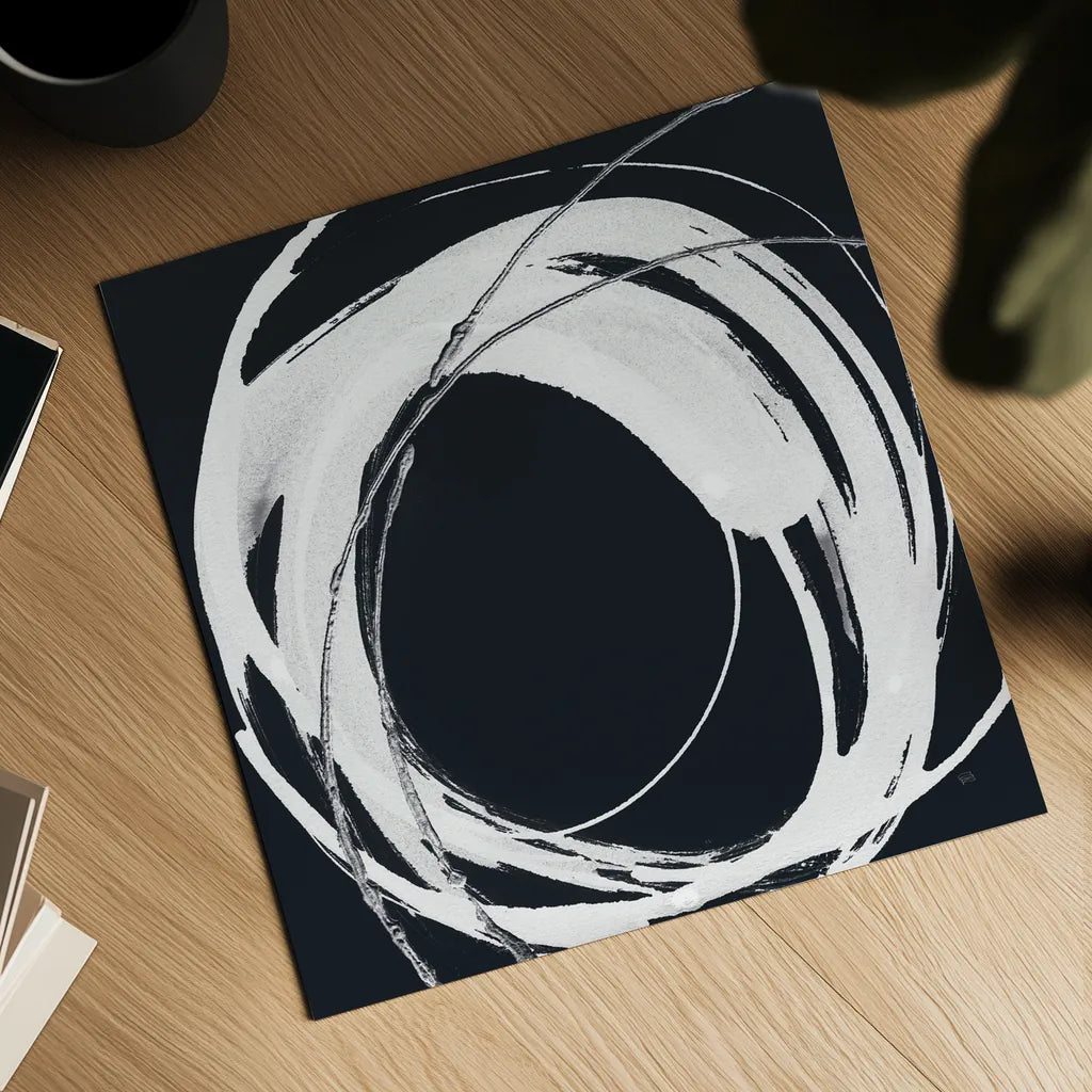 Gilded Enso IV BW by Chris Paschke. Shown as a detailed flat fine art print, highlighting archival giclee quality. Available as an archival giclee rolled canvas, fine art paper, or poster print. SKU 54819a.