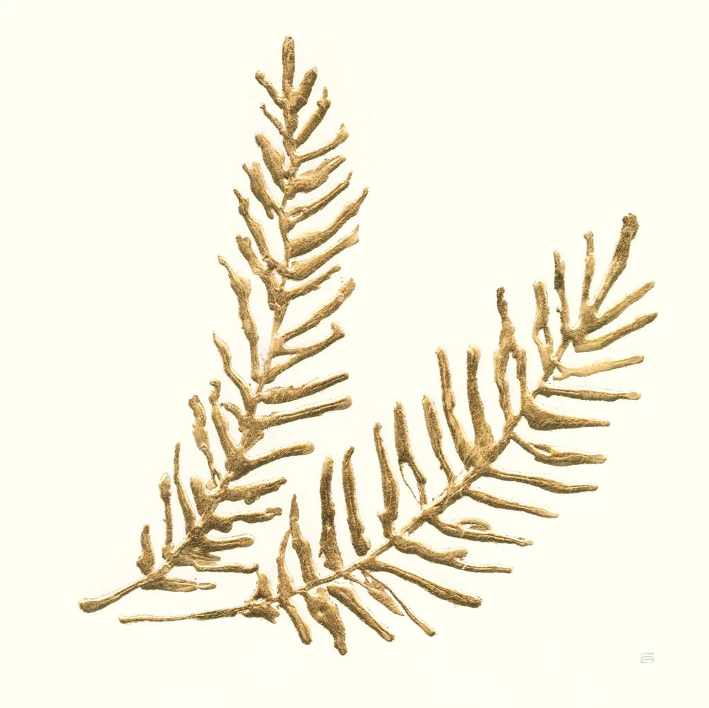 Gilded Fern IV by Chris Paschke. SKU 57198a. Archival Giclee Fine art print for wall decor.