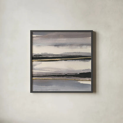 Gilded Grey II by Chris Paschke. Shown in a sleek black glass frame for a contemporary gallery look. Available as an archival giclee rolled canvas, fine art paper, or poster print. SKU 25556a.