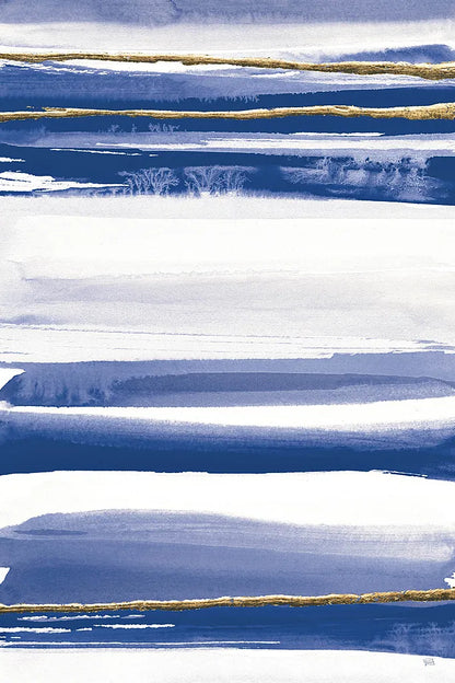 Gilded Grey III Indigo and White by Chris Paschke. SKU 27104h. Archival Giclee Fine art print for wall decor.