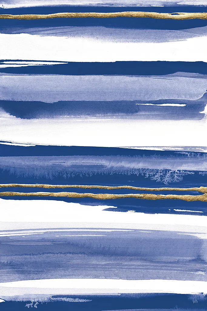 Gilded Grey IV Indigo and White by Chris Paschke. SKU 27105h. Archival Giclee Fine art print for wall decor.