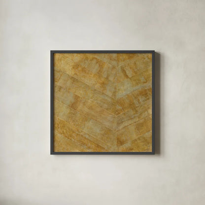 Gilded Herringbone I by Chris Paschke. Shown in a sleek black glass frame for a contemporary gallery look. Available as an archival giclee rolled canvas, fine art paper, or poster print. SKU 48048a.