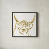 Gilded Highlander I by Chris Paschke. Shown in a sleek black glass frame for a contemporary gallery look. Available as an archival giclee rolled canvas, fine art paper, or poster print. SKU 53315a.