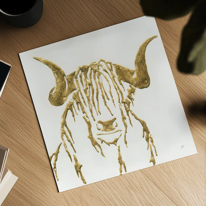 Gilded Highlander II by Chris Paschke. Shown as a detailed flat fine art print, highlighting archival giclee quality. Available as an archival giclee rolled canvas, fine art paper, or poster print. SKU 53316a.