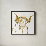 Gilded Highlander II by Chris Paschke. Shown in a sleek black glass frame for a contemporary gallery look. Available as an archival giclee rolled canvas, fine art paper, or poster print. SKU 53316a.