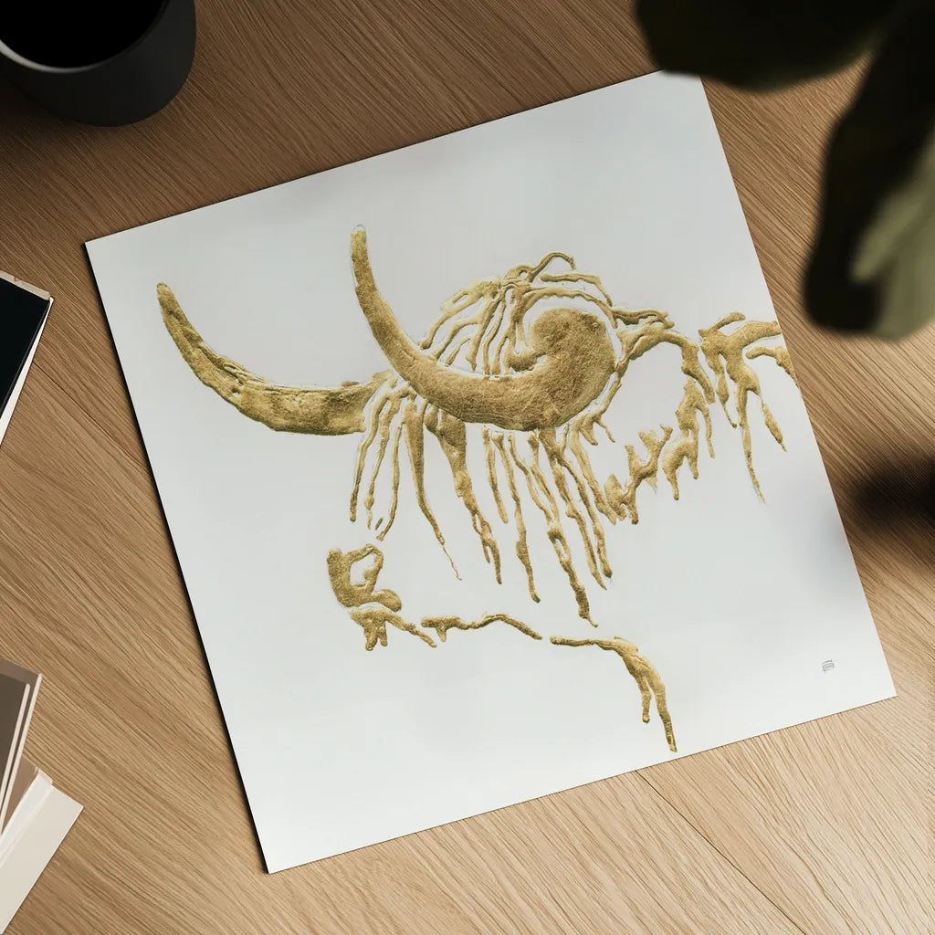 Gilded Highlander III by Chris Paschke. Shown as a detailed flat fine art print, highlighting archival giclee quality. Available as an archival giclee rolled canvas, fine art paper, or poster print. SKU 53317a.