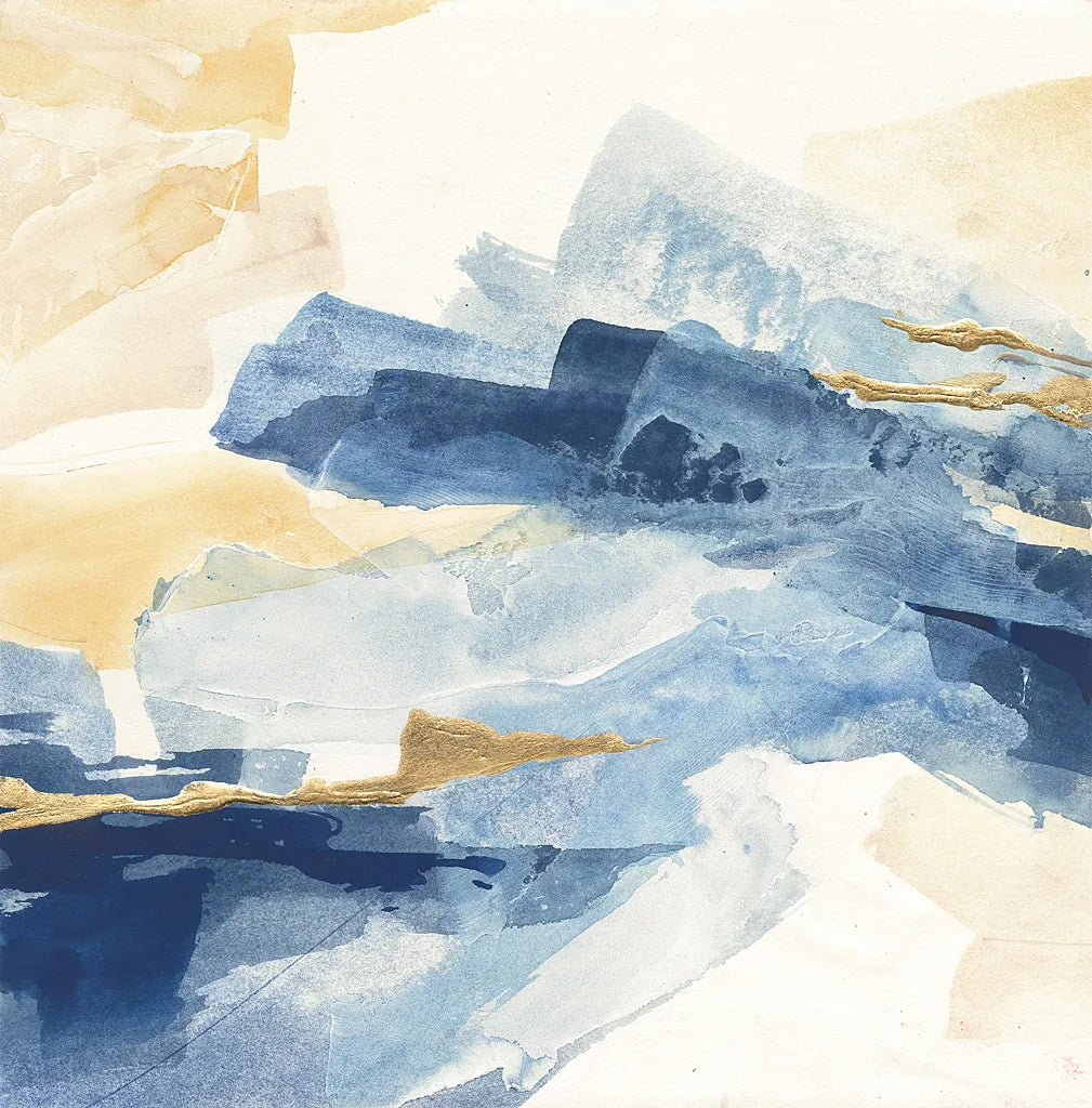 Gilded Indigo I by Chris Paschke. SKU 25553a. Archival Giclee Fine art print for wall decor.