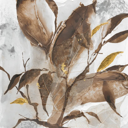 Gilded Leaf Collage v2 I by Chris Paschke. SKU 97047a. Archival Giclee Fine art print for wall decor.