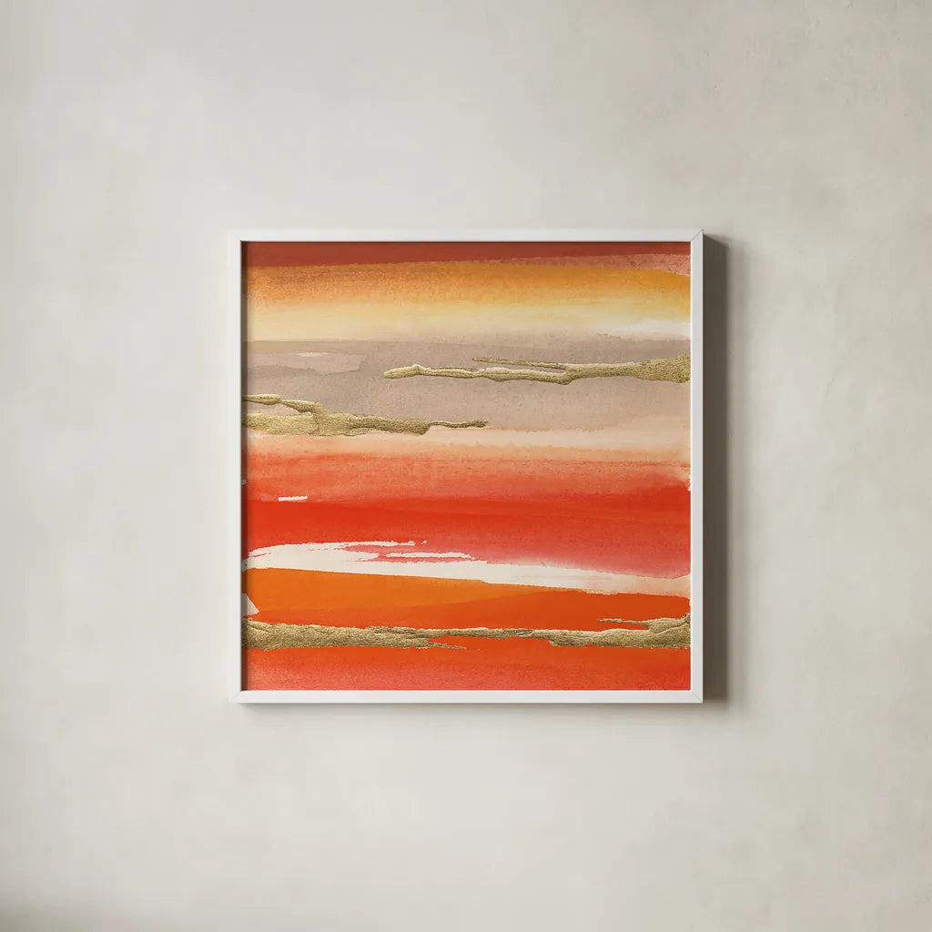 Gilded Mandarin III by Chris Paschke. Shown in a crisp white glass frame for a clean and minimalist style. Available as an archival giclee rolled canvas, fine art paper, or poster print. SKU 26335a.