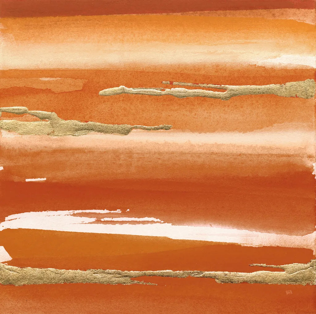 Gilded Mandarin III Burnt Orange by Chris Paschke. SKU 50777a. Archival Giclee Fine art print for wall decor.