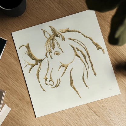 Gilded Mare by Chris Paschke. Shown as a detailed flat fine art print, highlighting archival giclee quality. Available as an archival giclee rolled canvas, fine art paper, or poster print. SKU 31776a.