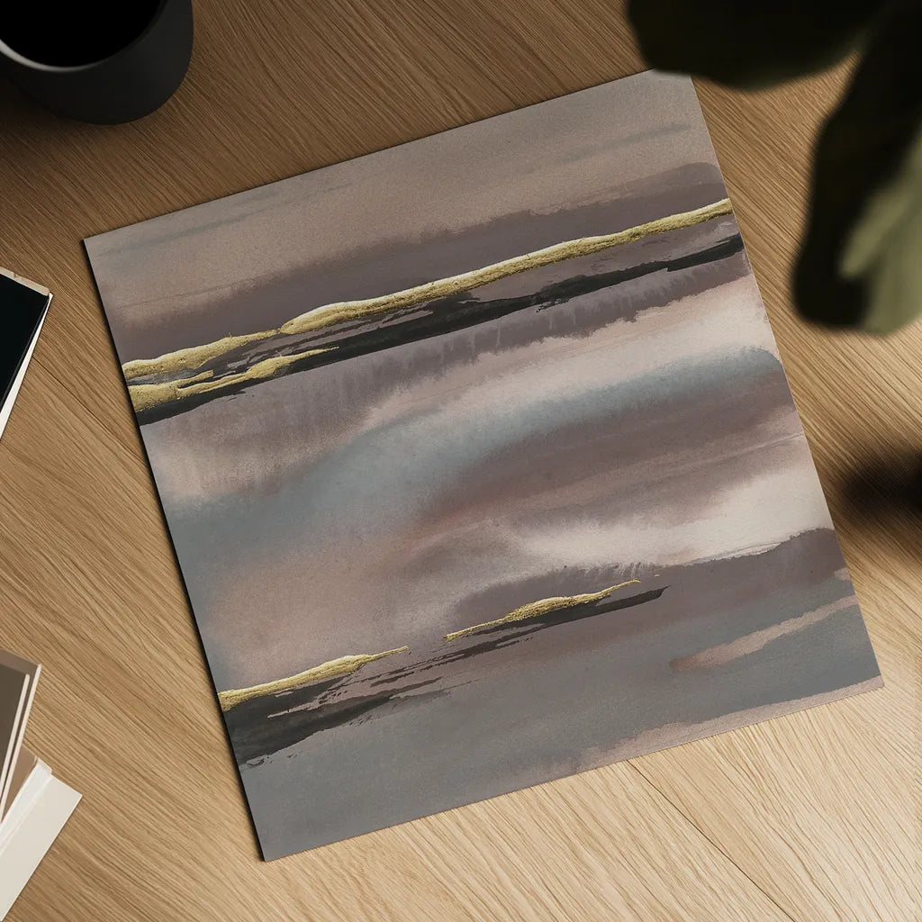 Gilded Morning Fog I by Chris Paschke. Shown as a detailed flat fine art print, highlighting archival giclee quality. Available as an archival giclee rolled canvas, fine art paper, or poster print. SKU 26744a.