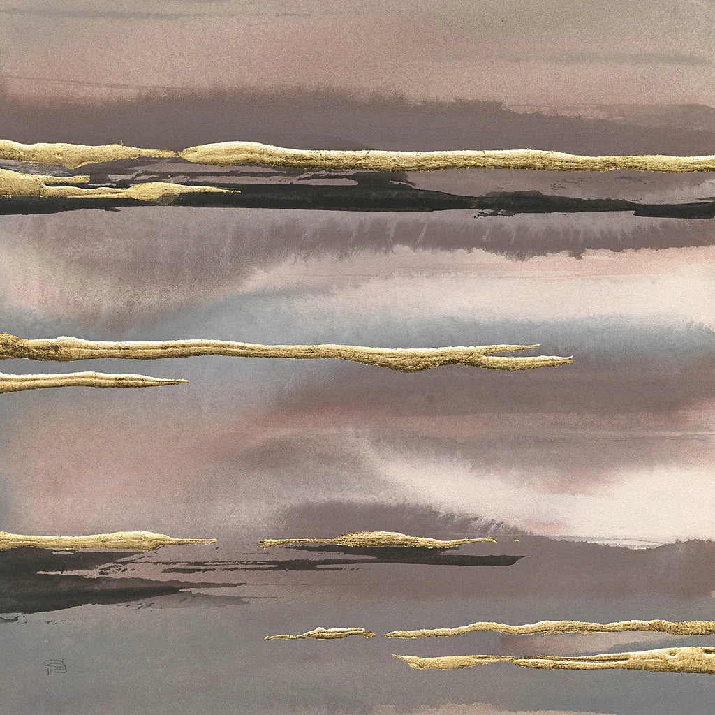 Gilded Morning Fog I Gold by Chris Paschke. SKU 27428a. Archival Giclee Fine art print for wall decor.