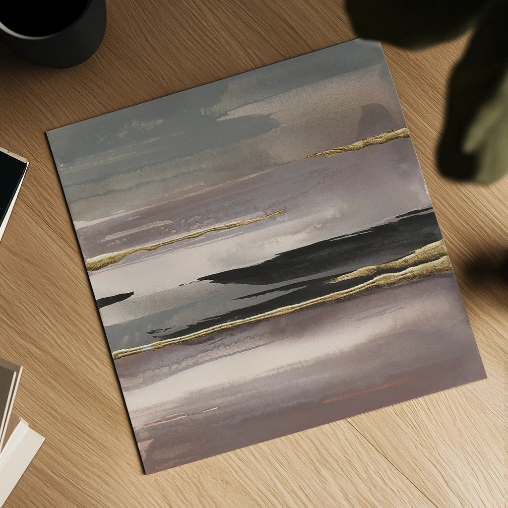 Gilded Morning Fog II by Chris Paschke. Shown as a detailed flat fine art print, highlighting archival giclee quality. Available as an archival giclee rolled canvas, fine art paper, or poster print. SKU 26745a.