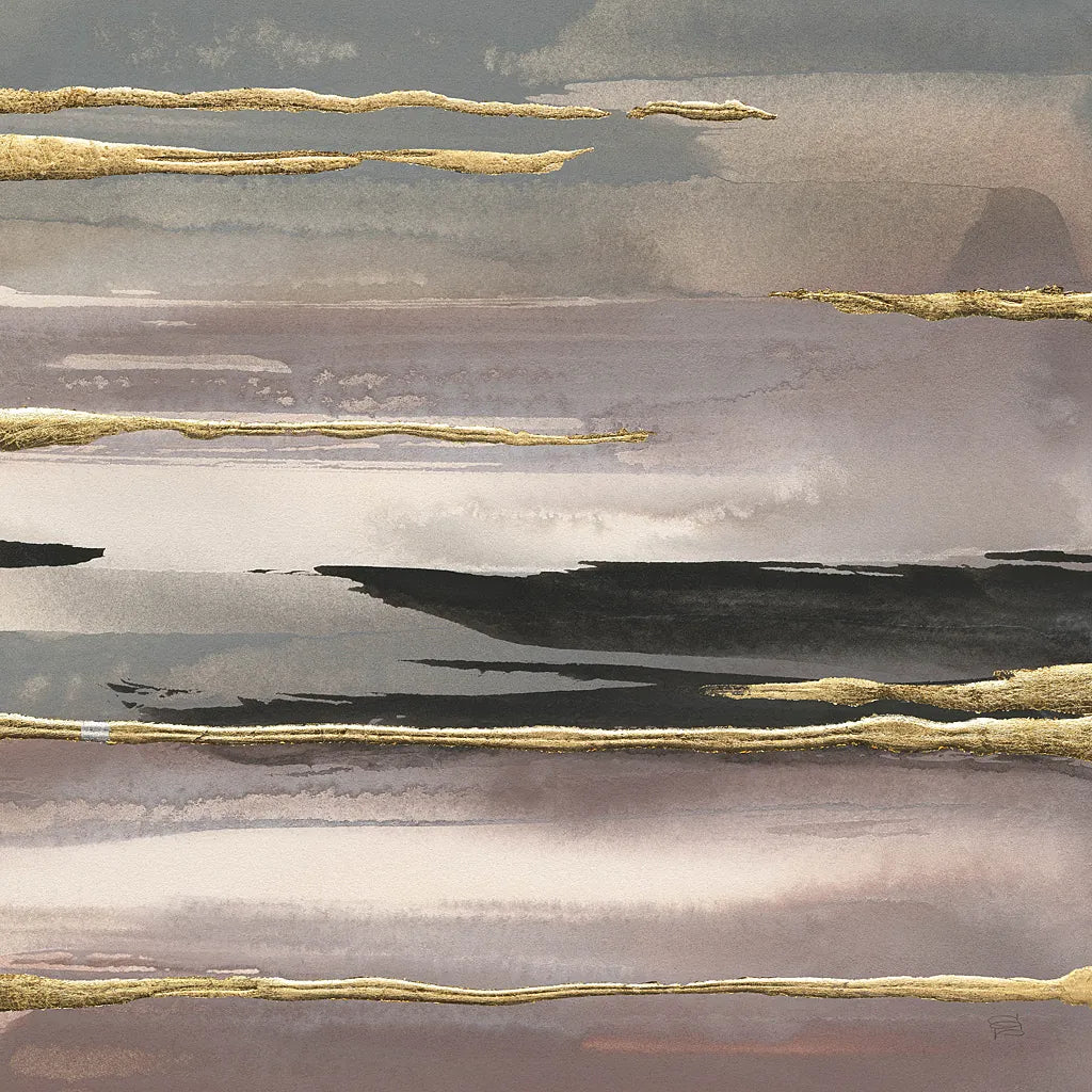 Gilded Morning Fog II Gold by Chris Paschke. SKU 27429a. Archival Giclee Fine art print for wall decor.