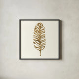 Gilded Palm III by Chris Paschke. Shown in a sleek black glass frame for a contemporary gallery look. Available as an archival giclee rolled canvas, fine art paper, or poster print. SKU 57201a.