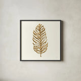 Gilded Palm IV by Chris Paschke. Shown in a sleek black glass frame for a contemporary gallery look. Available as an archival giclee rolled canvas, fine art paper, or poster print. SKU 57202a.