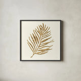 Gilded Palm V by Chris Paschke. Shown in a sleek black glass frame for a contemporary gallery look. Available as an archival giclee rolled canvas, fine art paper, or poster print. SKU 57203a.