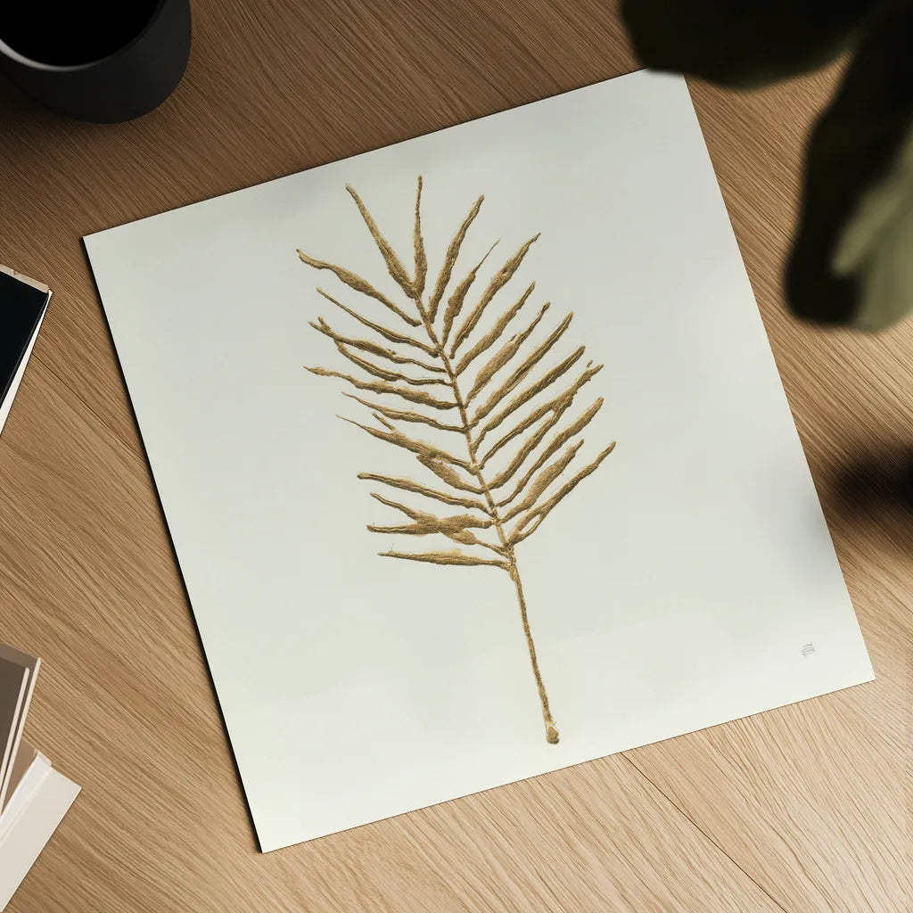 Gilded Palm VI by Chris Paschke. Shown as a detailed flat fine art print, highlighting archival giclee quality. Available as an archival giclee rolled canvas, fine art paper, or poster print. SKU 57204a.