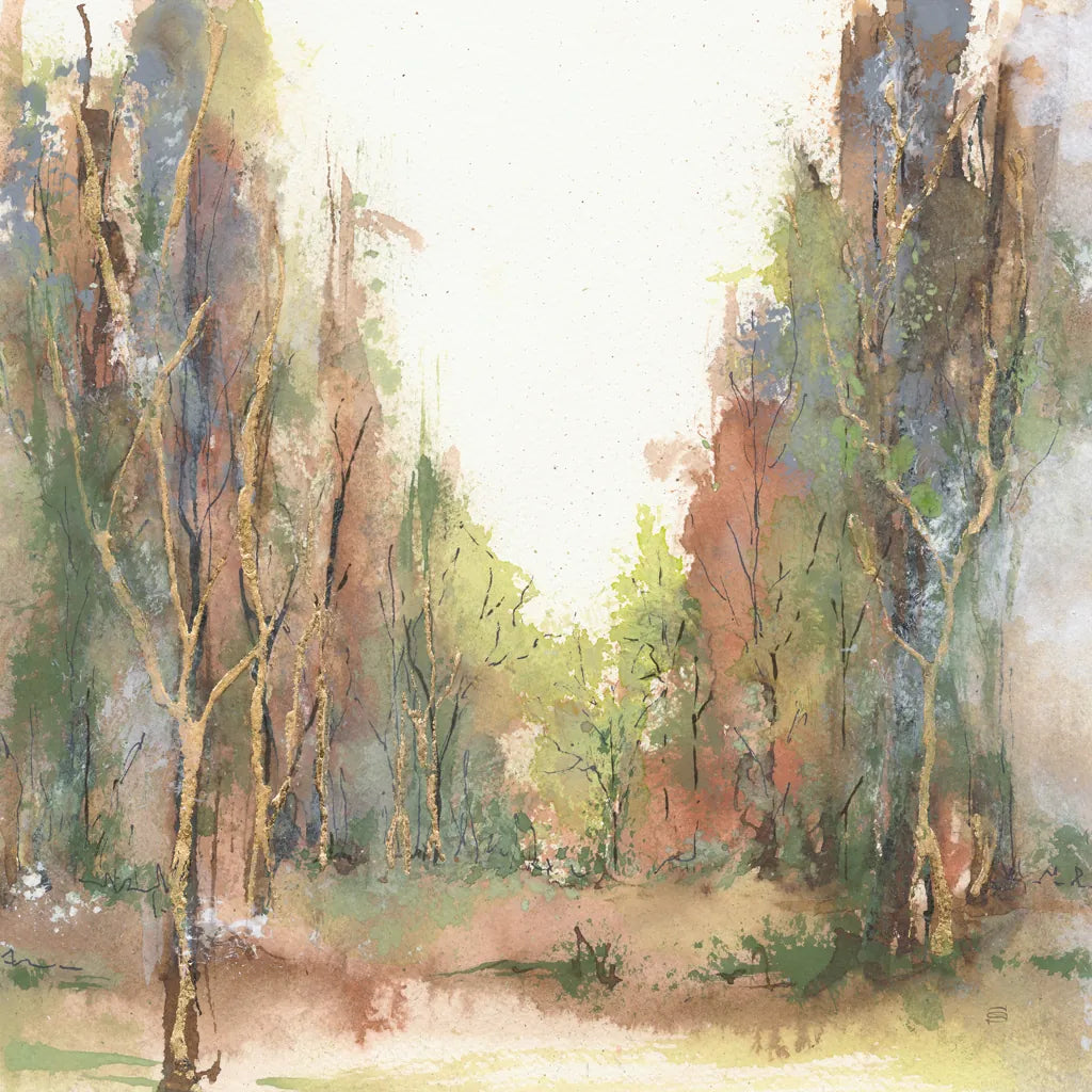 Gilded Path II by Chris Paschke. SKU 90867a. Archival Giclee Fine art print for wall decor.