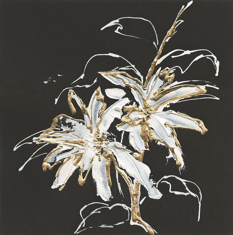 Gilded Poinsettias by Chris Paschke. SKU 26156a. Archival Giclee Fine art print for wall decor.