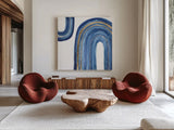 Gilded Rainbow I by Chris Paschke. Shown as extra-large giant wall art in a modern living room. Available as an archival giclee rolled canvas, fine art paper, or poster print. SKU 68185a.