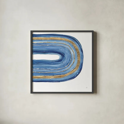 Gilded Rainbow II by Chris Paschke. Shown in a sleek black glass frame for a contemporary gallery look. Available as an archival giclee rolled canvas, fine art paper, or poster print. SKU 68186a.