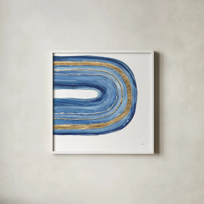 Gilded Rainbow II by Chris Paschke. Shown in a crisp white glass frame for a clean and minimalist style. Available as an archival giclee rolled canvas, fine art paper, or poster print. SKU 68186a.