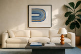 Gilded Rainbow II by Chris Paschke. Displayed in a glass frame with matte in a clean modern living room. Available as an archival giclee rolled canvas, fine art paper, or poster print. SKU 68186a.