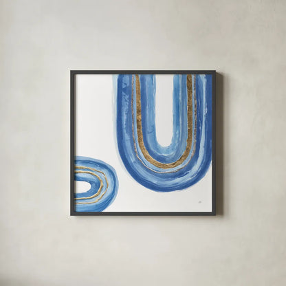 Gilded Rainbow IV by Chris Paschke. Shown in a sleek black glass frame for a contemporary gallery look. Available as an archival giclee rolled canvas, fine art paper, or poster print. SKU 68188a.