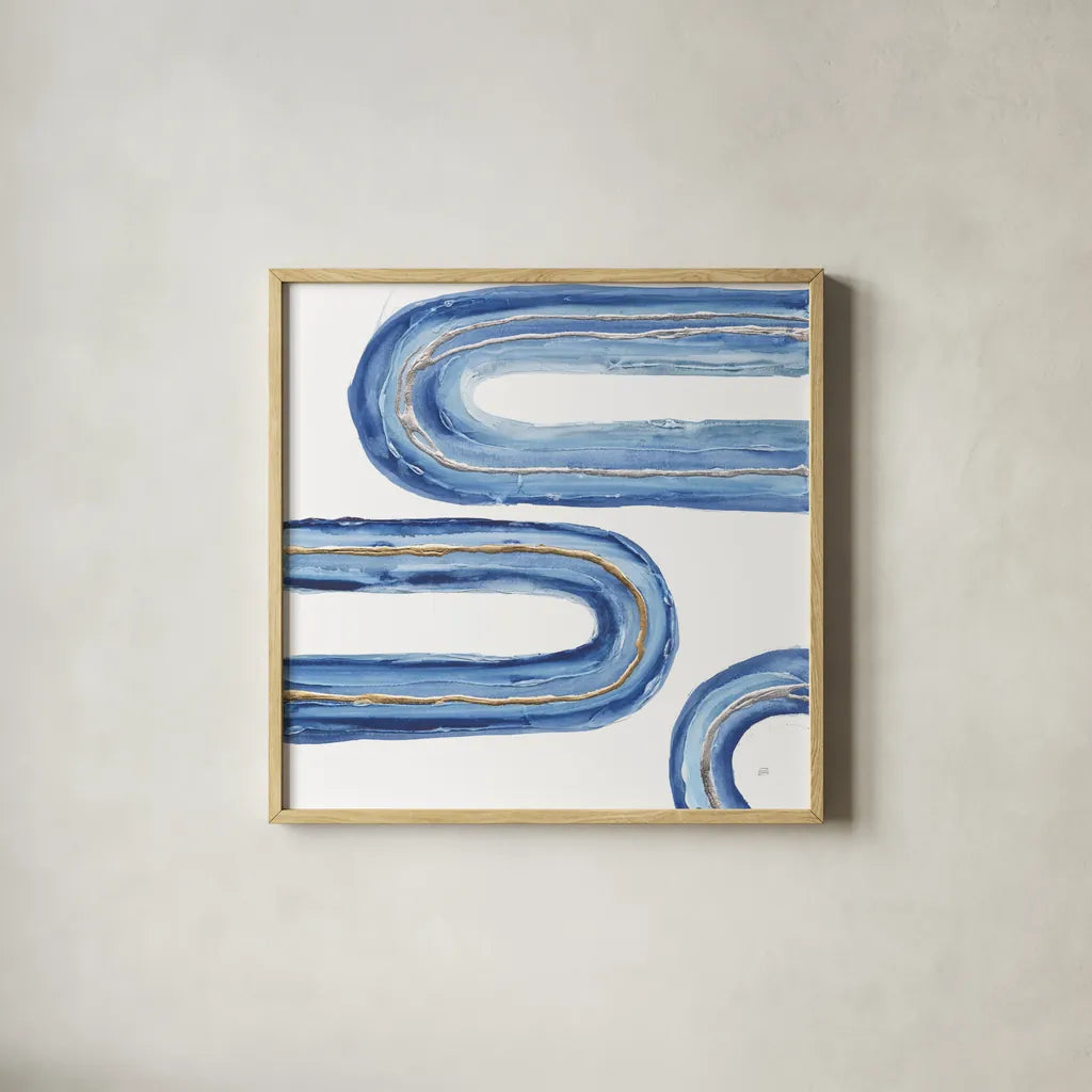 Gilded Rainbow V by Chris Paschke. Shown in a natural wood glass frame for a timeless modern aesthetic. Available as an archival giclee rolled canvas, fine art paper, or poster print. SKU 68189a.