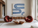 Gilded Rainbow V by Chris Paschke. Shown as extra-large giant wall art in a modern living room. Available as an archival giclee rolled canvas, fine art paper, or poster print. SKU 68189a.