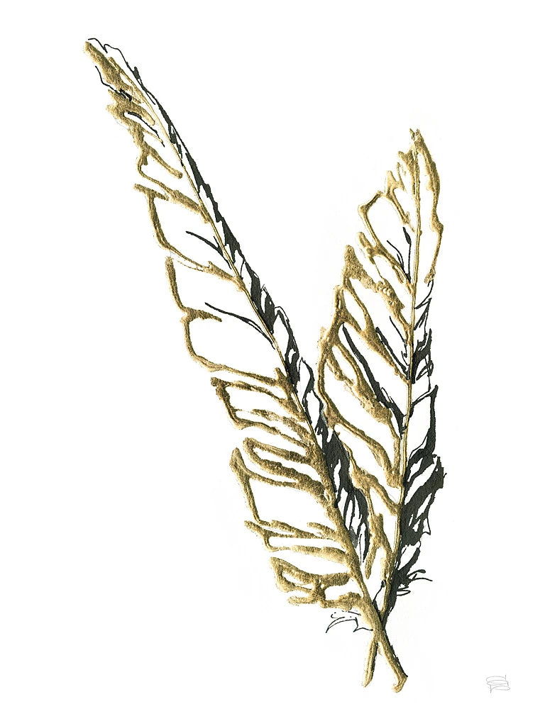 Gilded Raven Feather by Chris Paschke