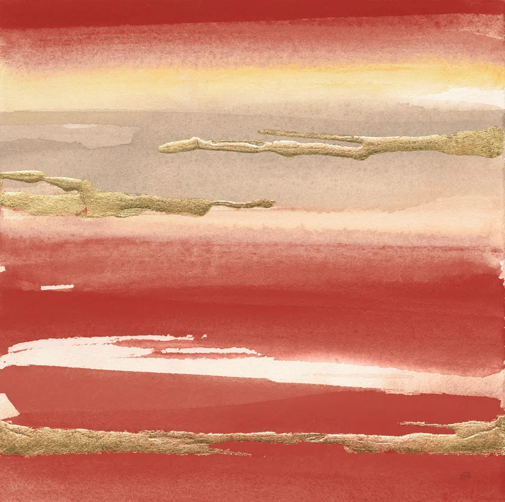 Gilded Red III by Chris Paschke. SKU 55939a. Archival Giclee Fine art print for wall decor.