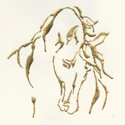 Gilded Stallion by Chris Paschke. SKU 31777a. Archival Giclee Fine art print for wall decor.