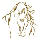 Gilded Stallion on White by Chris Paschke. SKU 32638a. Archival Giclee Fine art print for wall decor.