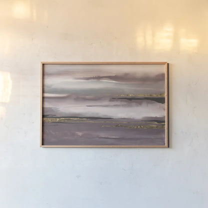 Gilded Storm I by Chris Paschke. shown as a paper print in a natural frame. Available as a archival giclee rolled canvas, fine art paper, or poster print. SKU 25731i.