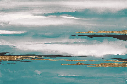 Gilded Storm I Teal Grey by Chris Paschke. SKU 27534i. Archival Giclee Fine art print for wall decor.
