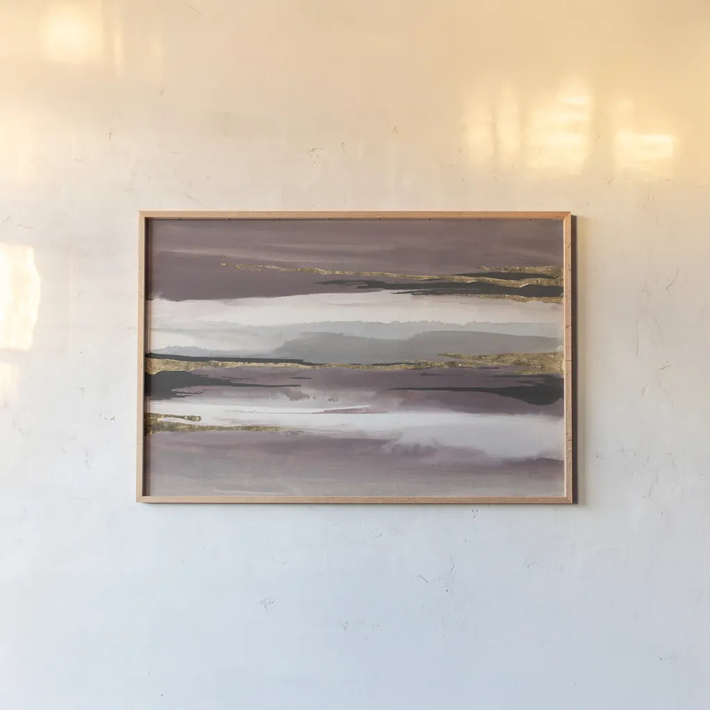 Gilded Storm II by Chris Paschke. shown as a paper print in a natural frame. Available as a archival giclee rolled canvas, fine art paper, or poster print. SKU 25732i.