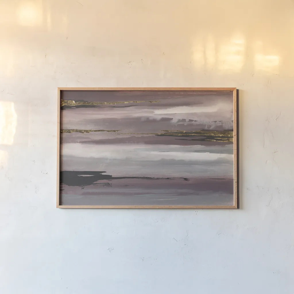 Gilded Storm IV by Chris Paschke. shown as a paper print in a natural frame. Available as a archival giclee rolled canvas, fine art paper, or poster print. SKU 25734i.