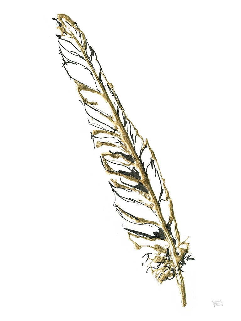 Gilded Swan Feather I by Chris Paschke