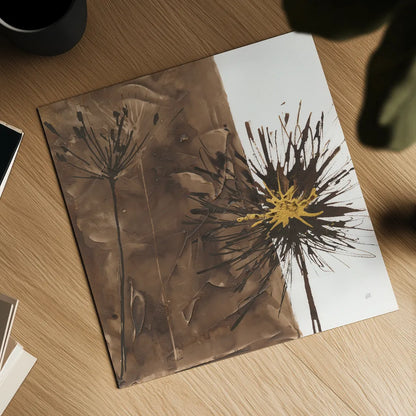 Gilded Thistle I by Chris Paschke. Shown as a detailed flat fine art print, highlighting archival giclee quality. Available as an archival giclee rolled canvas, fine art paper, or poster print. SKU 96185a.