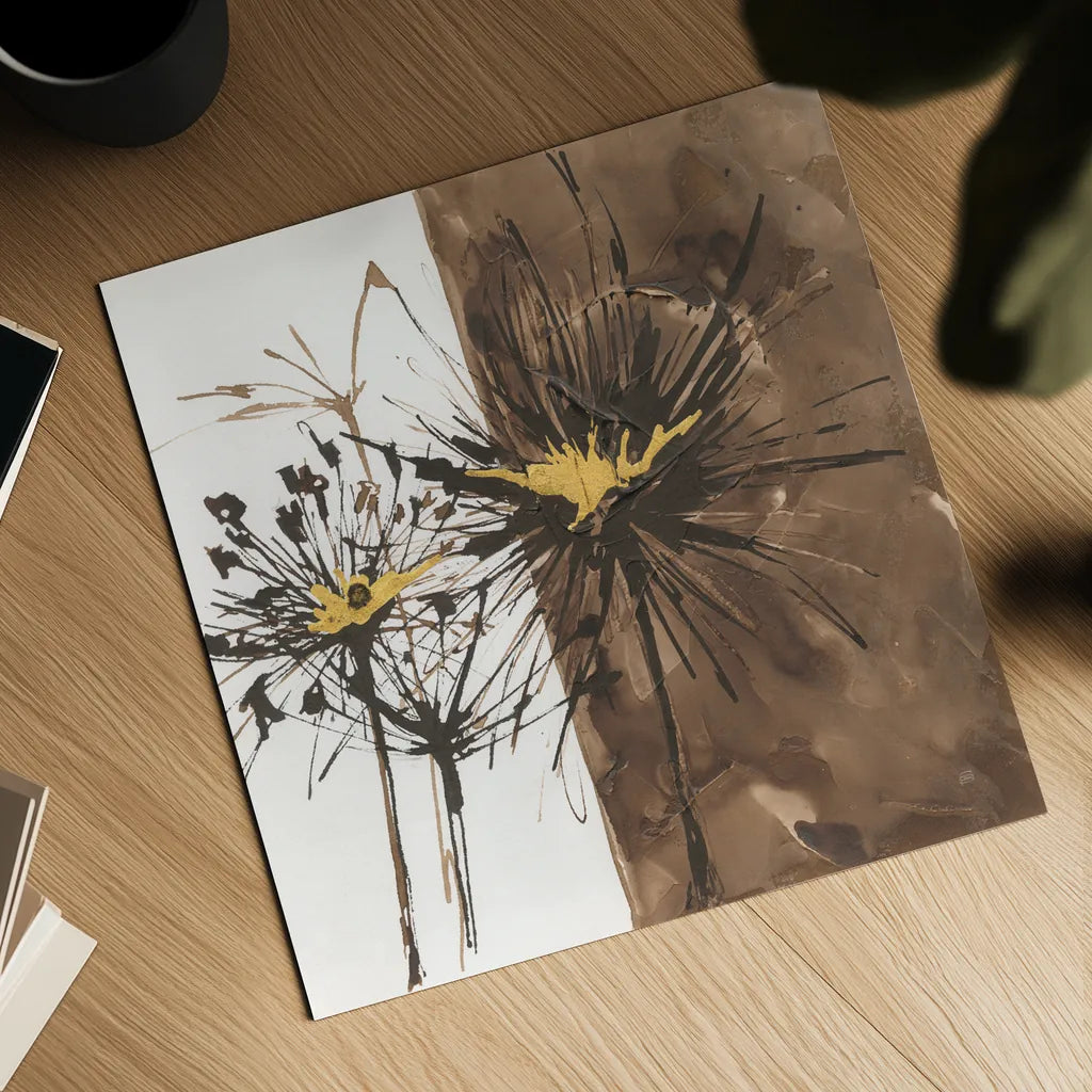 Gilded Thistle II by Chris Paschke. Shown as a detailed flat fine art print, highlighting archival giclee quality. Available as an archival giclee rolled canvas, fine art paper, or poster print. SKU 96186a.