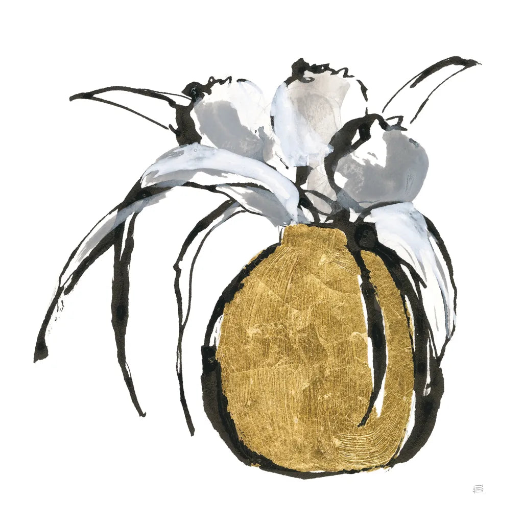 Gilded Vase II by Chris Paschke. SKU 74097a. Archival Giclee Fine art print for wall decor.