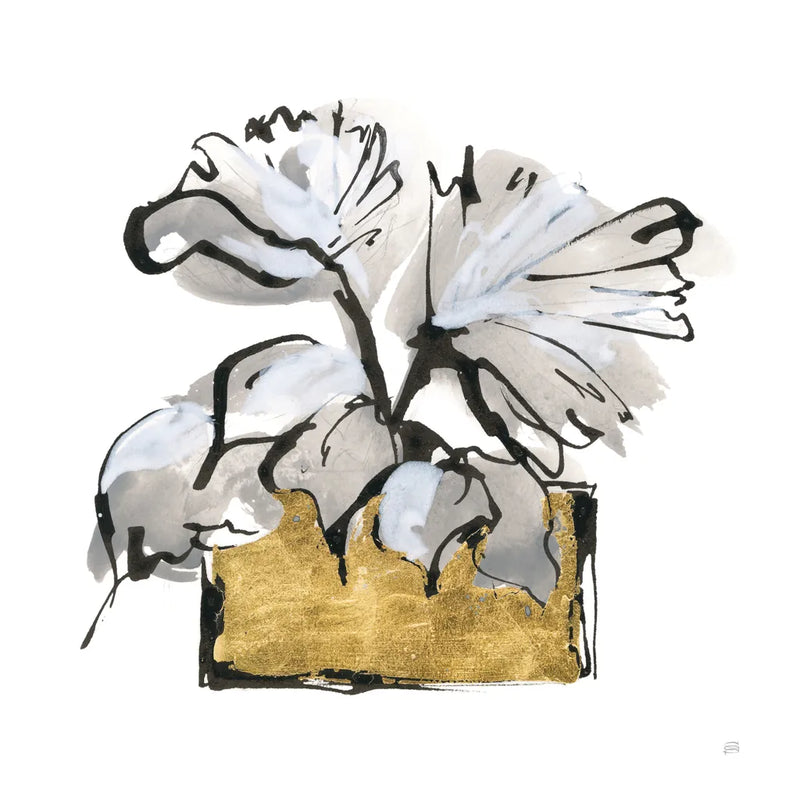 Gilded Vase IV by Chris Paschke. SKU 74099a. Archival Giclee Fine art print for wall decor.