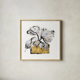 Gilded Vase IV by Chris Paschke. Shown in a natural wood glass frame for a timeless modern aesthetic. Available as an archival giclee rolled canvas, fine art paper, or poster print. SKU 74099a.