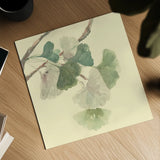 Gingko Leaves I by Chris Paschke. Shown as a detailed flat fine art print, highlighting archival giclee quality. Available as an archival giclee rolled canvas, fine art paper, or poster print. SKU 28612a.